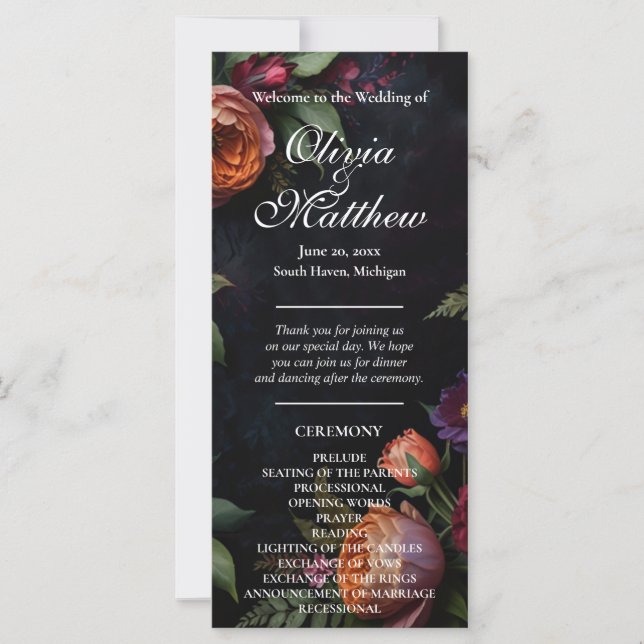 Vintage moody dark floral boho roses (Front)