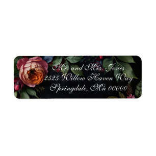 Vintage moody dark floral boho roses