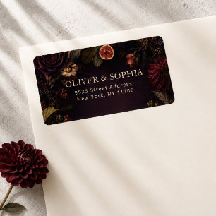 Vintage Moody Floral Wedding Return Address Label