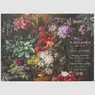 Vintage Moody Florals and Ephemera Decoupage Tissue Paper