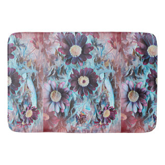Vintage Moody Purple Floral Bath Mat