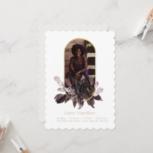 Vintage Moody Purple Photo Funeral Program Invitation