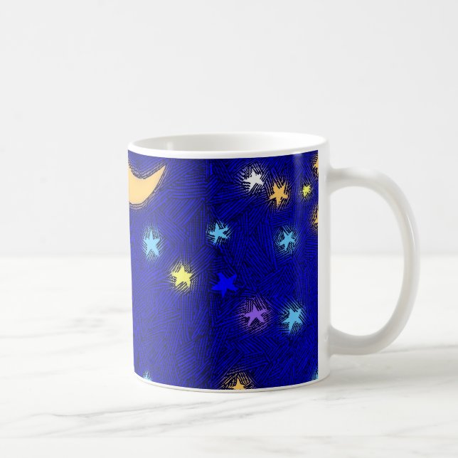 Vintage Moon and Stars Etching Mug (Right)