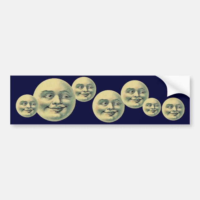 Vintage Moon Bumper Sticker (Front)