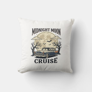 Vintage Moon Car Gothic Classic Auto Halloween Des Cushion