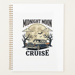 Vintage Moon Car Gothic Classic Auto Halloween Des Planner