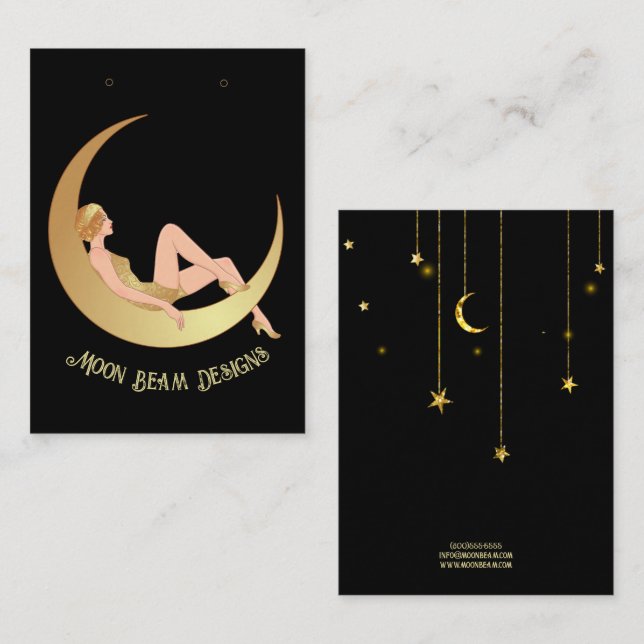 Vintage Moon Earring Card (Front/Back)