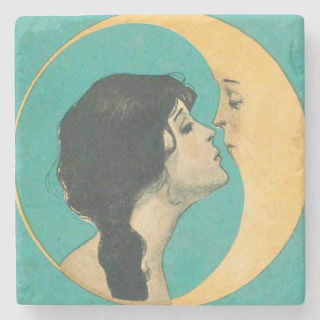 Vintage Moon kissing goddess                       Stone Coaster (Front)