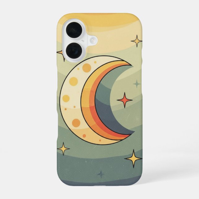 Vintage Moon Shapes iPhone 16 Case (Back)