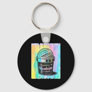Vintage Moonbeam Ice Cream Truck Retro Double Scoo Key Ring