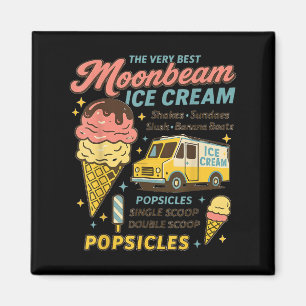 Vintage Moonbeam Ice Cream Truck Retro Double Scoo Magnet
