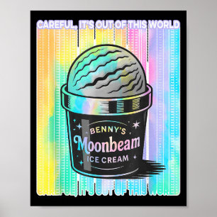 Vintage Moonbeam Ice Cream Truck Retro Double Scoo Poster