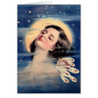 Vintage Moonlight Art Deco Fairy Lady in the Stars