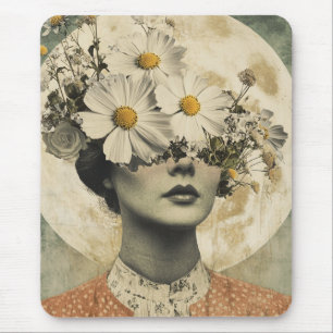 Vintage Moonlit - Boho Vintage Elegance Mouse Pad