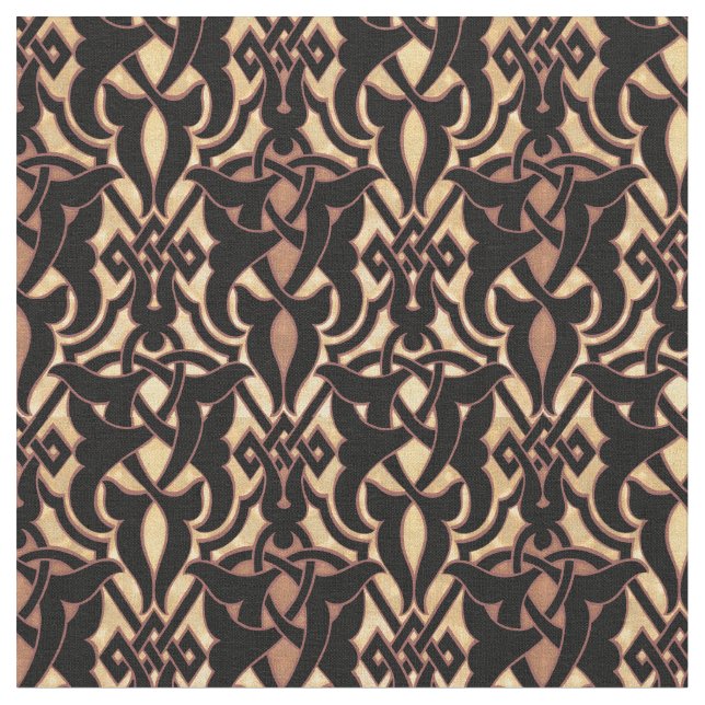 Vintage Moorish style pattern Fabric (Close Up)