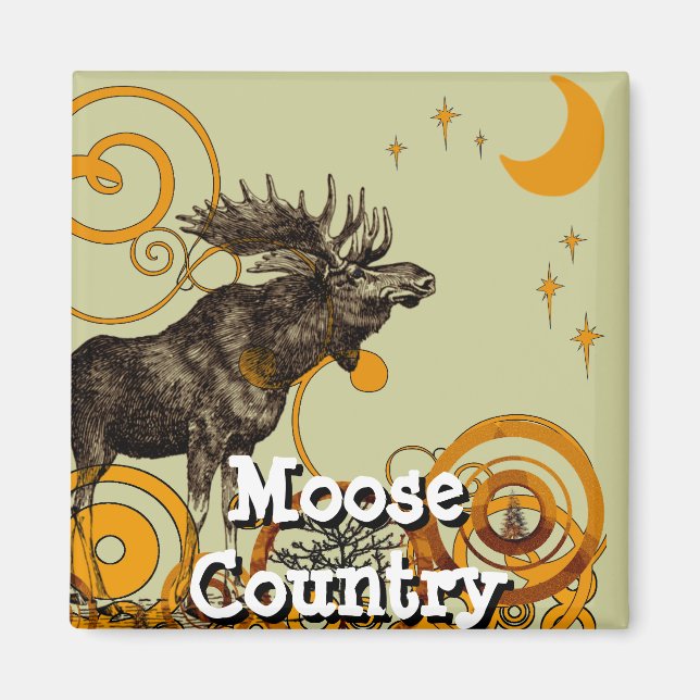 Vintage Moose Gifts Magnet (Front)