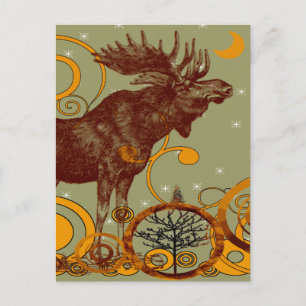 Vintage Moose Gifts Postcard