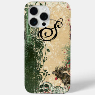 Vintage Moose Grunge Swirl Vines  iPhone 15 Pro Max Case
