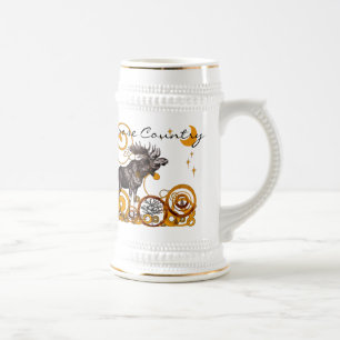 Vintage Moose Illustration Stein