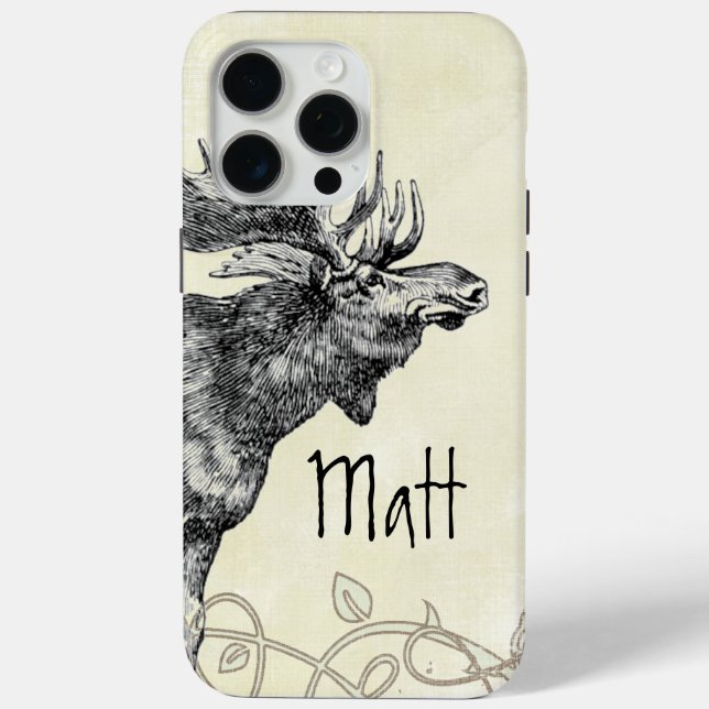 Vintage Moose Wildlife Case-Mate iPhone Case (Back)