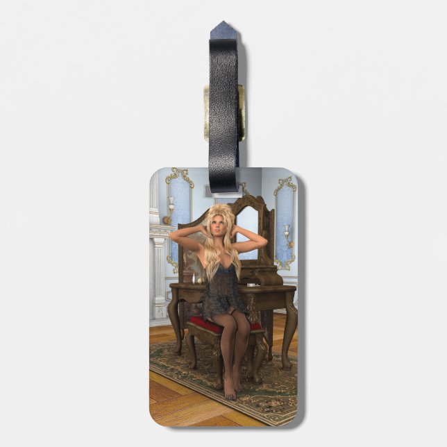 Vintage Morning Luggage Tag (Back Vertical)