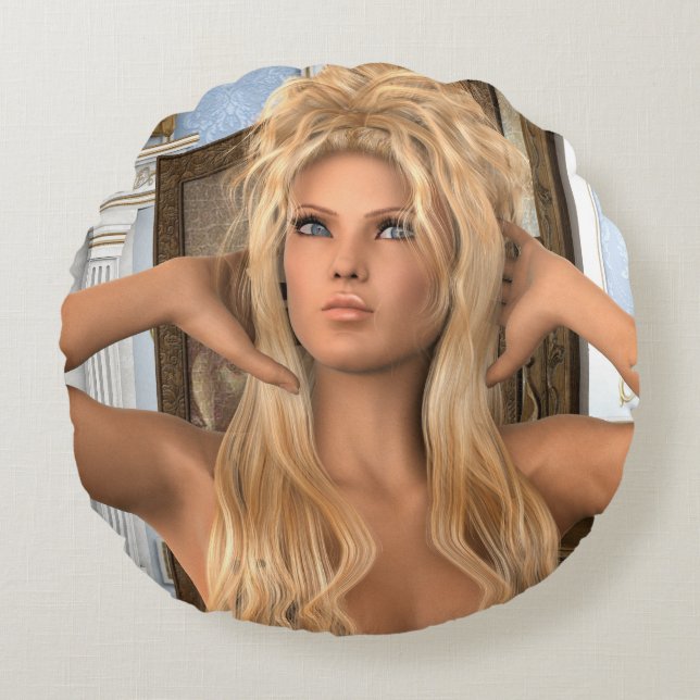 Vintage Morning Victorian Style Round Cushion (Front)