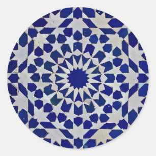 Vintage Moroccan Arabesque Tile Mosaic design Classic Round Sticker