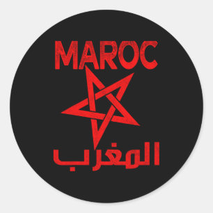 Vintage Morocco I Love Morocco Map Morocco Soccer Classic Round Sticker