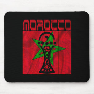 Vintage Morocco, I Love Morocco Map Morocco Soccer Mouse Pad