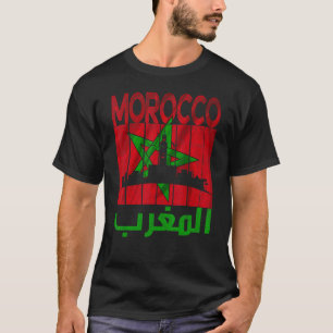 Vintage Morocco  I Love Morocco Map Morocco Soccer T-Shirt