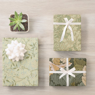 Vintage Morris Foliage Jasmine Acanthus Leaves Wrapping Paper Sheet