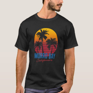 Vintage Morro Bay California Palm Trees Sunset CA T-Shirt