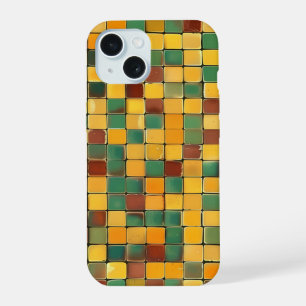 Vintage Mosaic Squares Phone Case in Earthy Tones