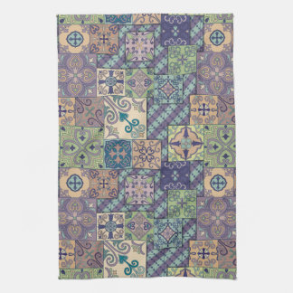 Vintage mosaic talavera ornament tea towel