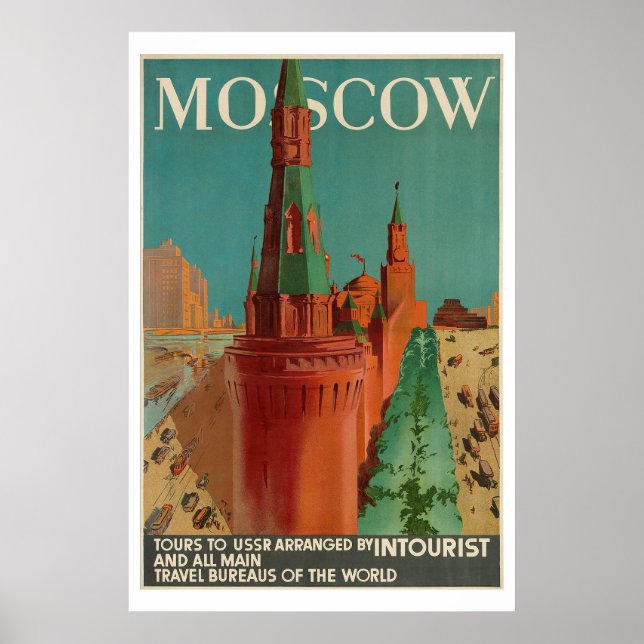Vintage Moscow Intourist Poster (Front)