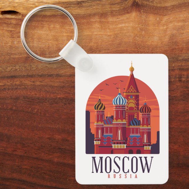 Vintage Moscow Russia Kremlin Architecture Key Ring (Front)