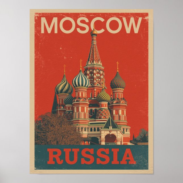 Vintage Moscow Travel Poster (Front)