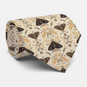 Vintage Moth Butterfly Pattern Tie
