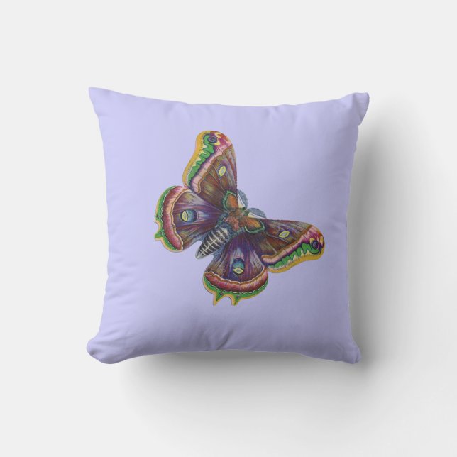 Vintage Moth Illustration Cushion (Front)