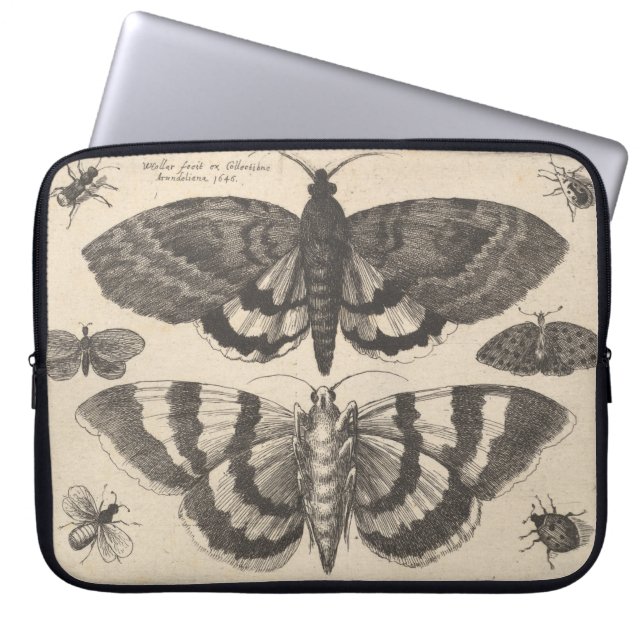 Vintage Moth Lepidoptera Laptop Sleeve (Front)