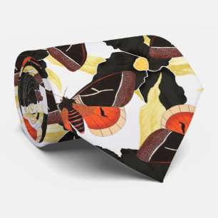 Vintage Moth Pattern Tie