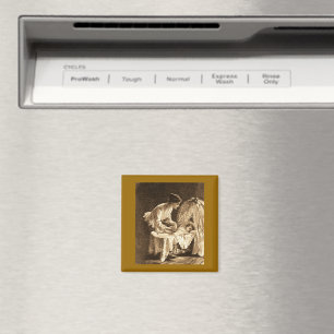 Vintage Mother and Baby Magnet