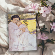 Vintage Mother and Baby Mother's Day Card