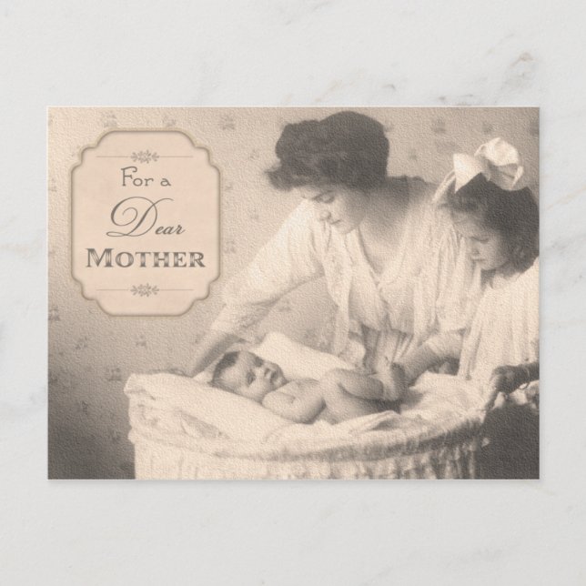 Vintage Mother and Children Postcard (Front)
