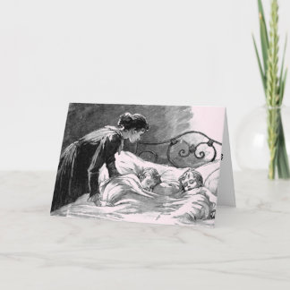 Vintage Mother and Children Sleeping Card