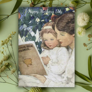 Vintage Mother and Daughter Mother's Day Card