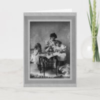 Vintage Mother and Daughters Having Tea Party