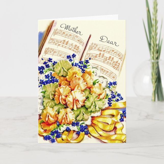 Vintage Mother Birthday Greeting Card (Front)