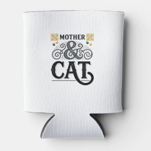 Vintage Mother Cat Shirt Design for Cat Moms_1 Can Cooler