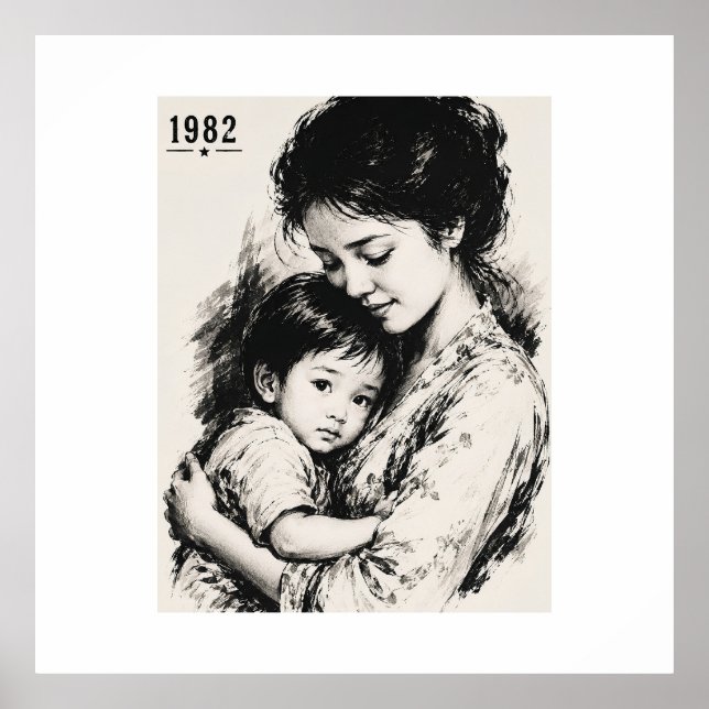 Vintage Mother & Child 1982 Poster (Front)